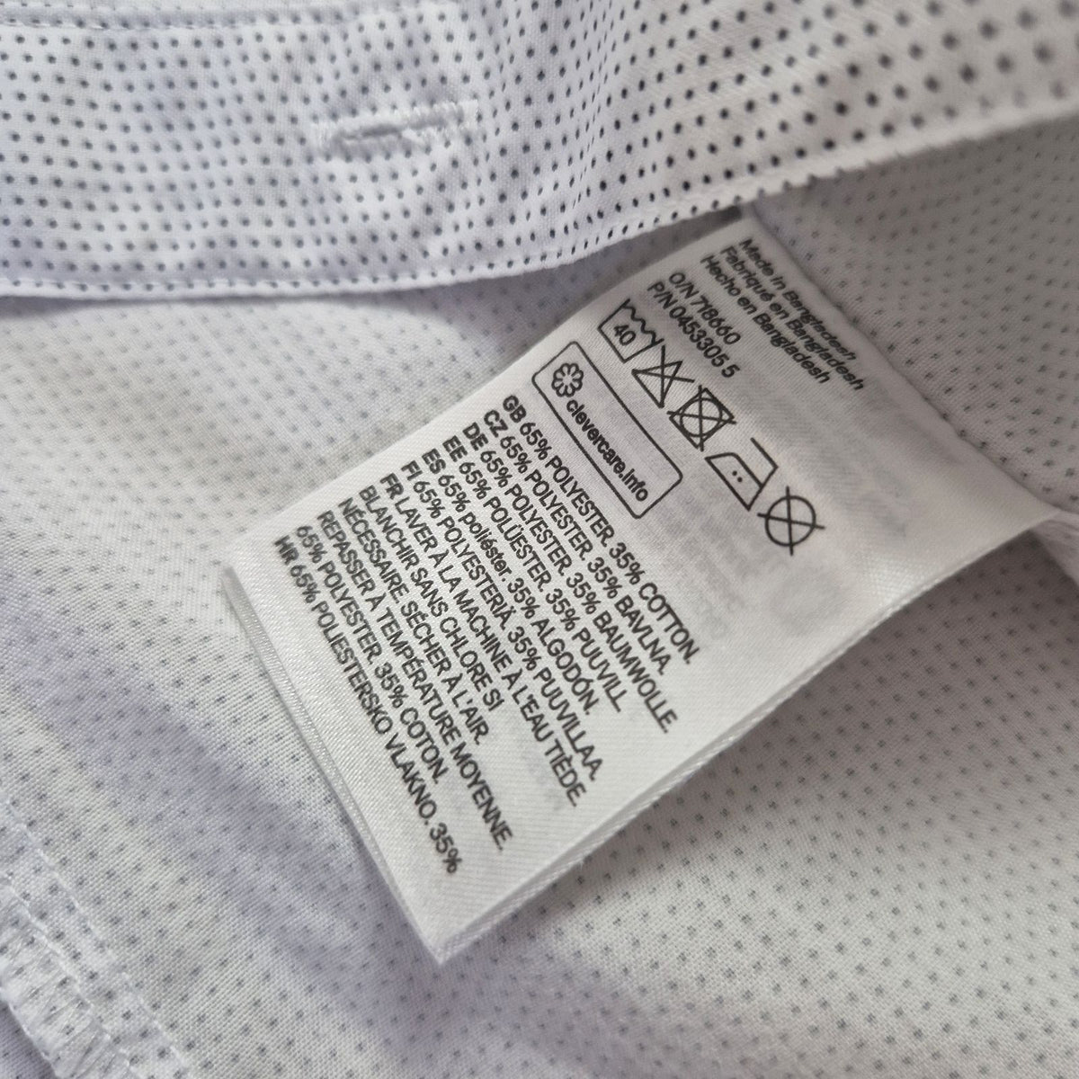 H&M fehér-fekete mintás férfi slim fit ing - M