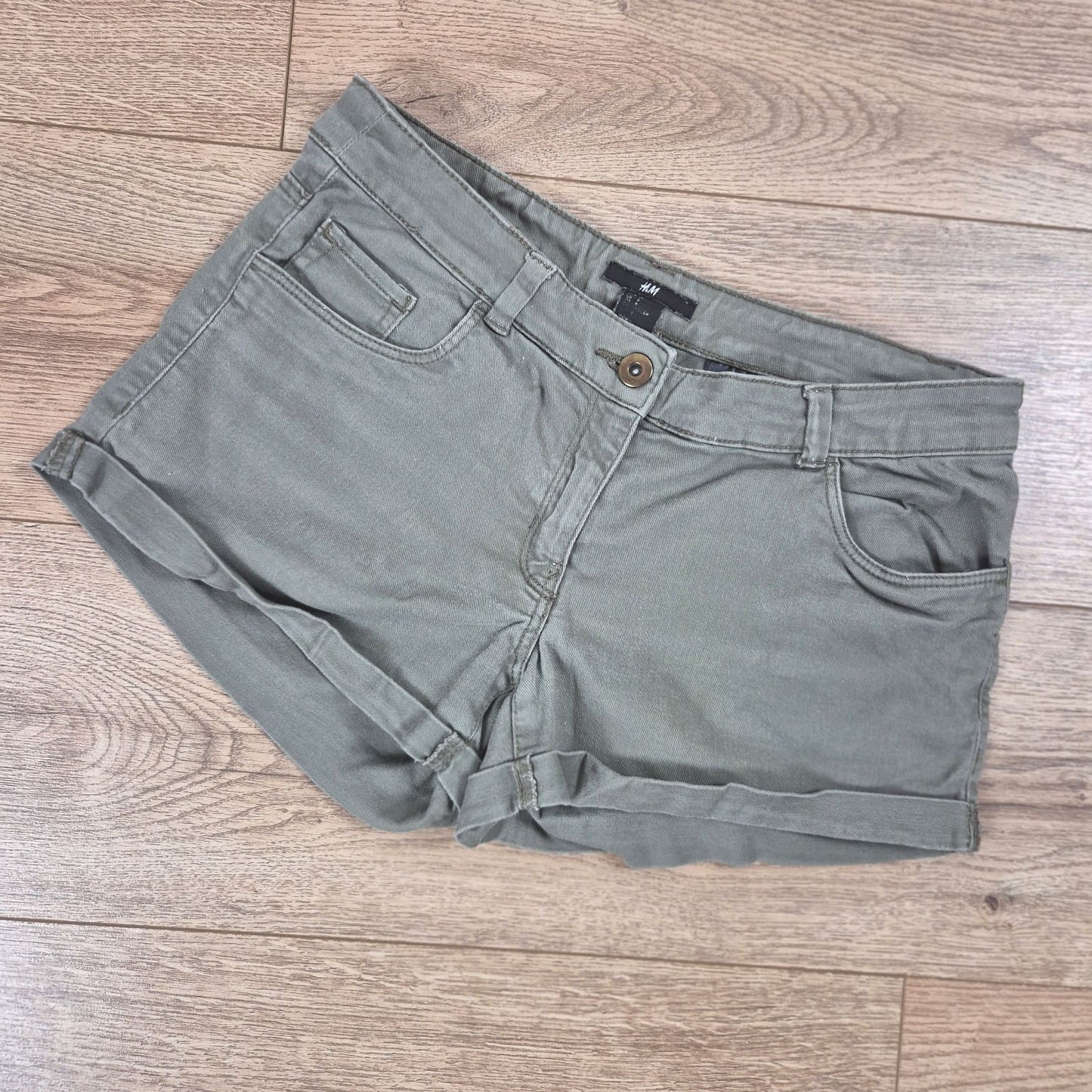 H&M Olajzöld farmer rövidnadrág - 34 (S)
