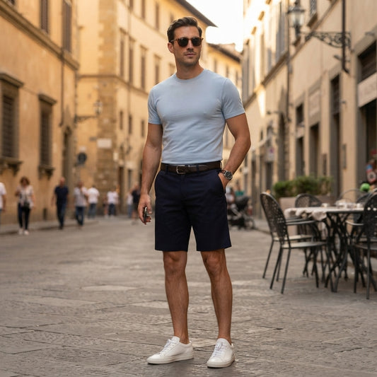 Selected Homme sötétkék elegáns férfi rövidnadrág / bermuda - 46 (S/M)