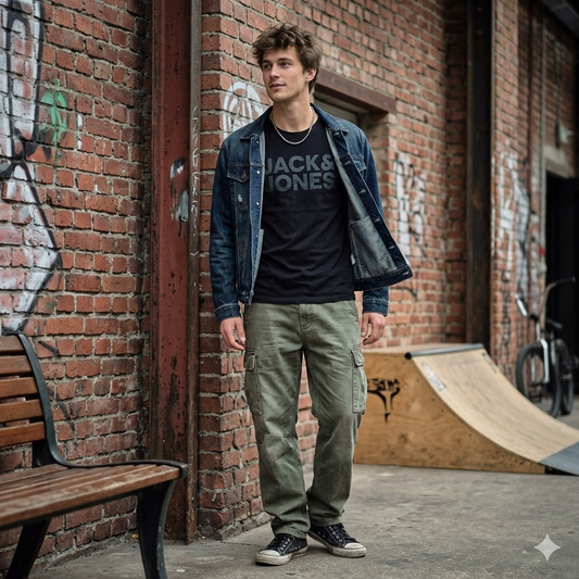Jack & Jones fekete férfi póló - S