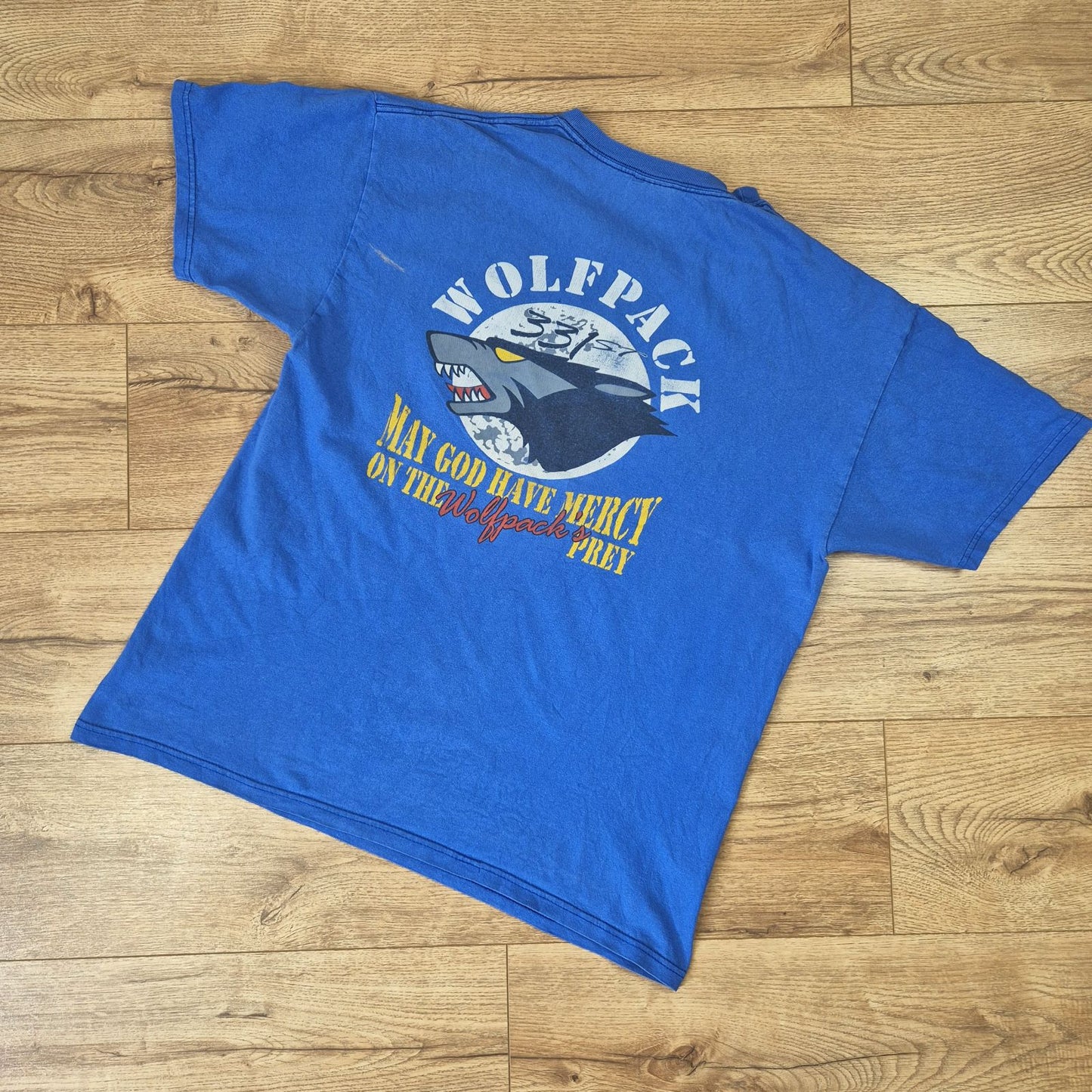 Vintage Hanes U.S. Air Force 331st "Wolfpack" katonai póló (Thrashed/Distressed) - L