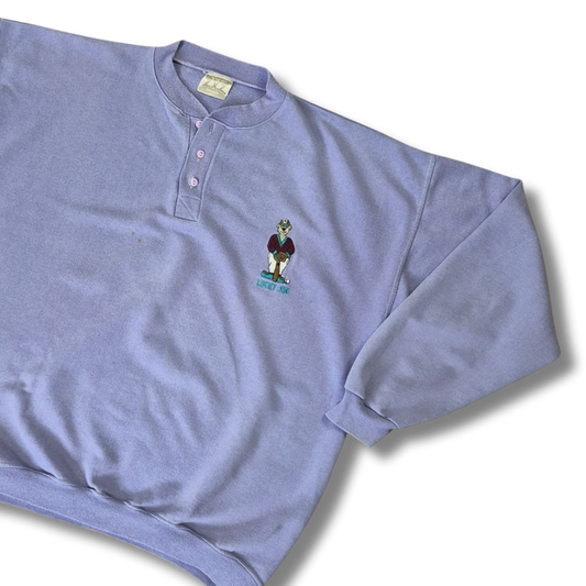 Z.X.Z. lila férfi vintage medvés pulóver - XXL