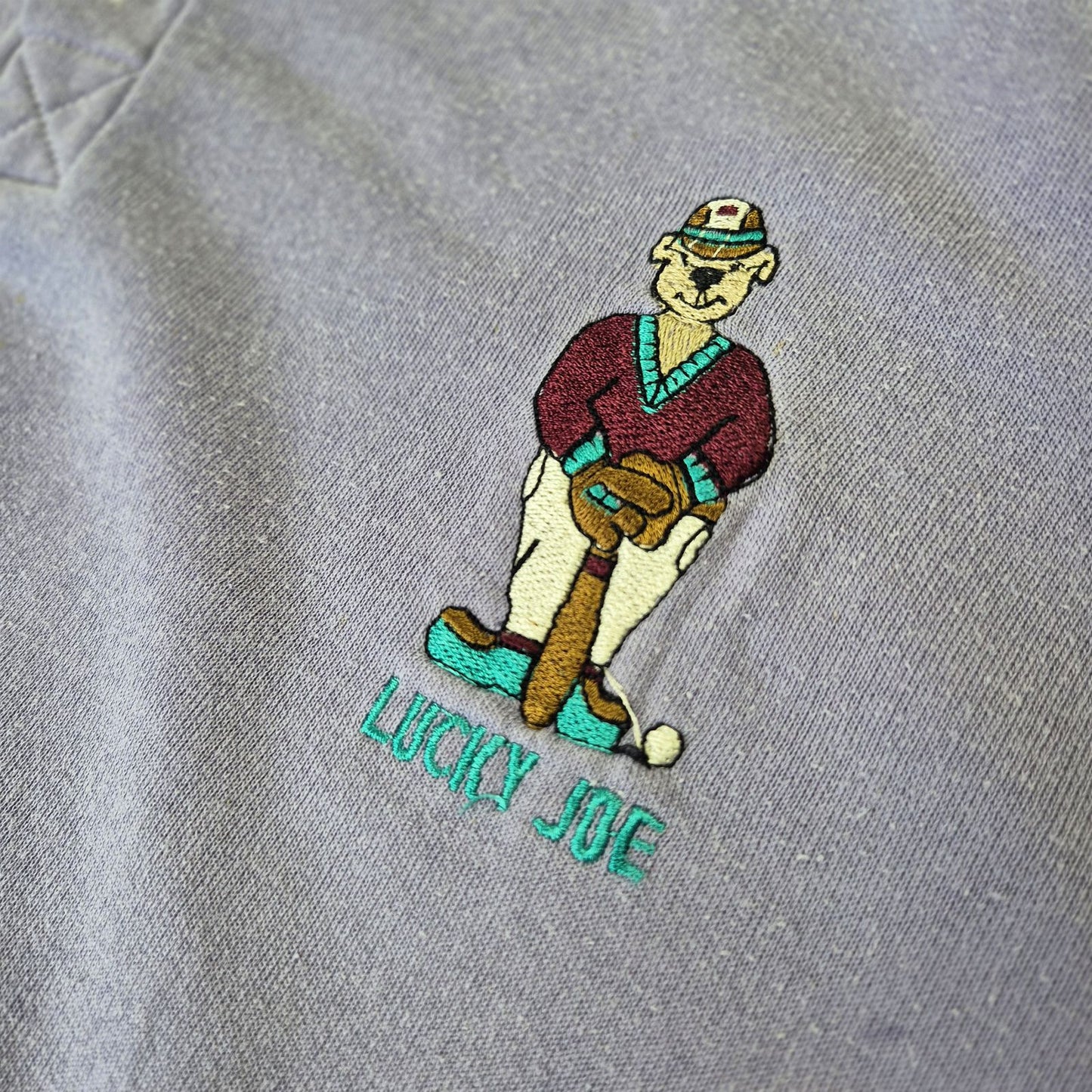 Z.X.Z. lila férfi vintage medvés pulóver - XXL