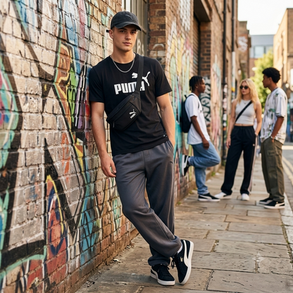 Puma fekete férfi logós póló - M