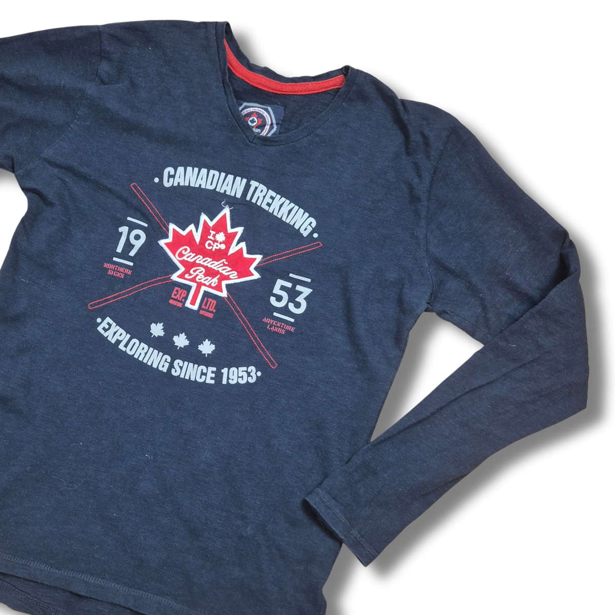 Canadian Peak mintás sötétkék férfi hosszú ujjú felső - L