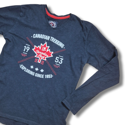 Canadian Peak mintás sötétkék férfi hosszú ujjú felső - L