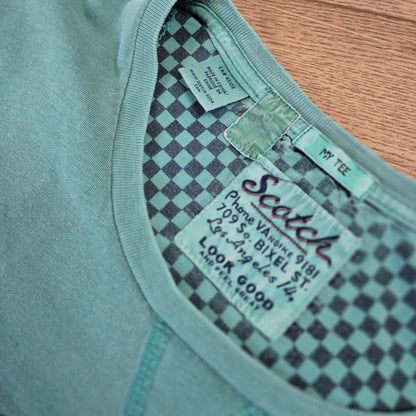 Scotch & Soda türkiz férfi grafikás póló - L