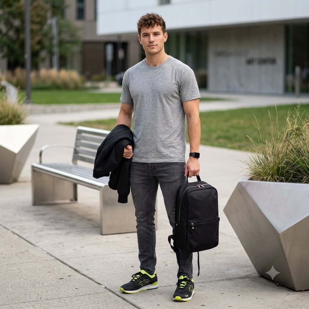 Jack & Jones neonszálas szürke férfi póló - XL