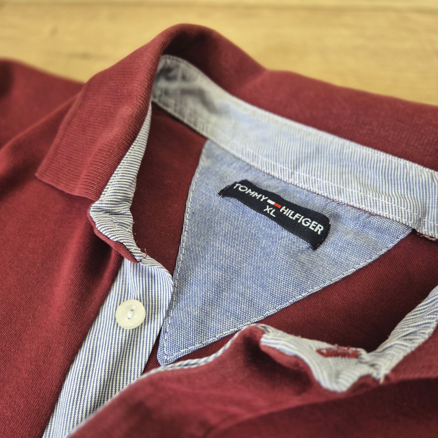 Tommy Hilfiger bordó férfi póló - XL