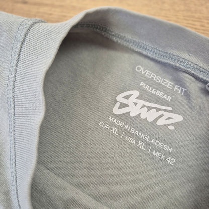 Pull&Bear szürke oversize férfi póló - XL