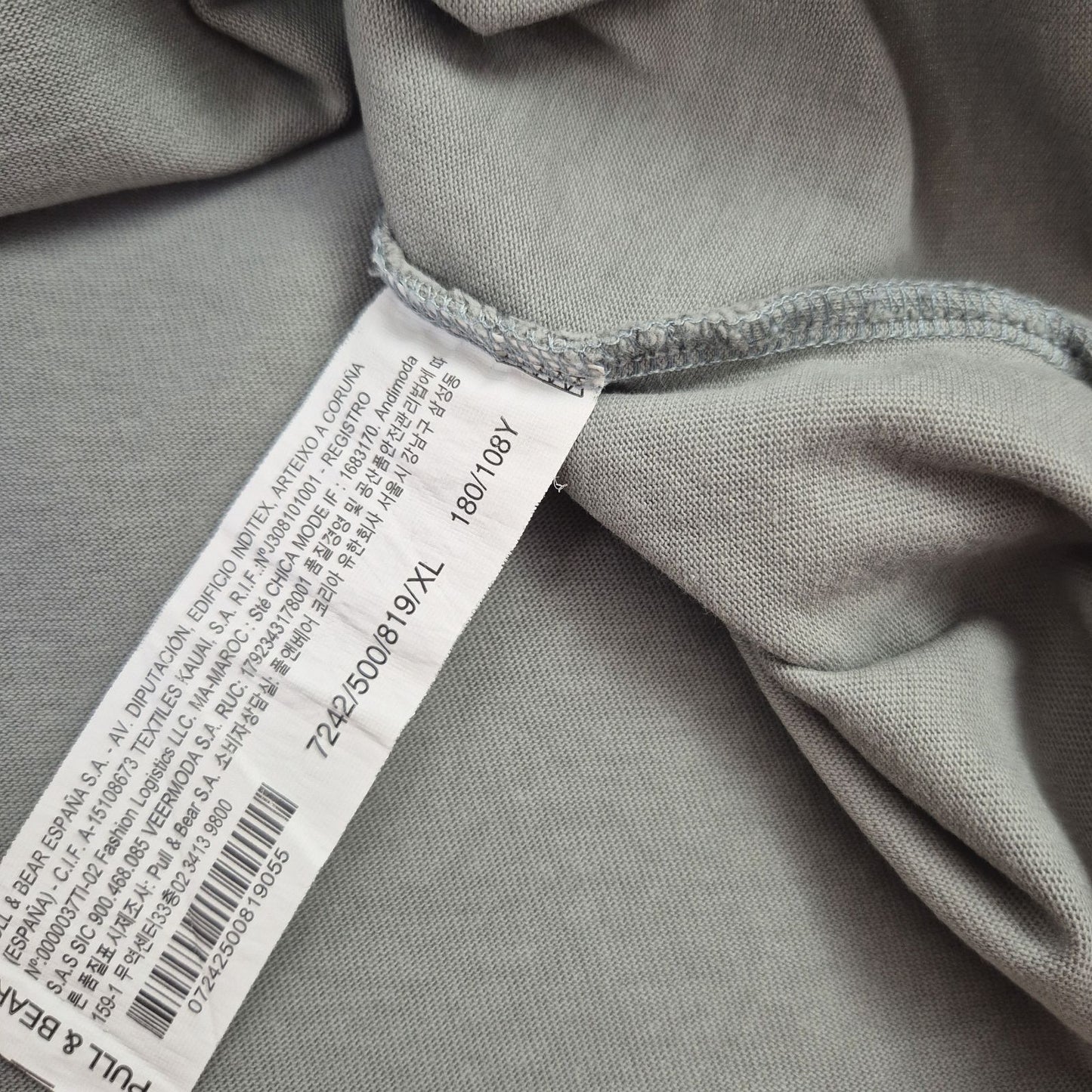 Pull&Bear szürke oversize férfi póló - XL