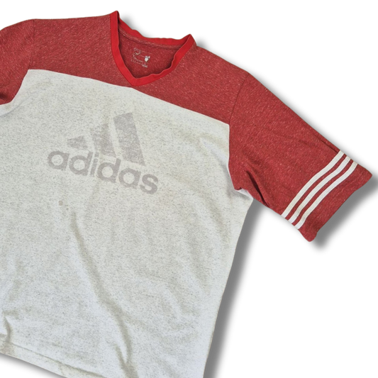 Adidas szürke-piros férfi póló - XL