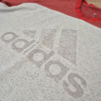 Adidas szürke-piros férfi póló - XL