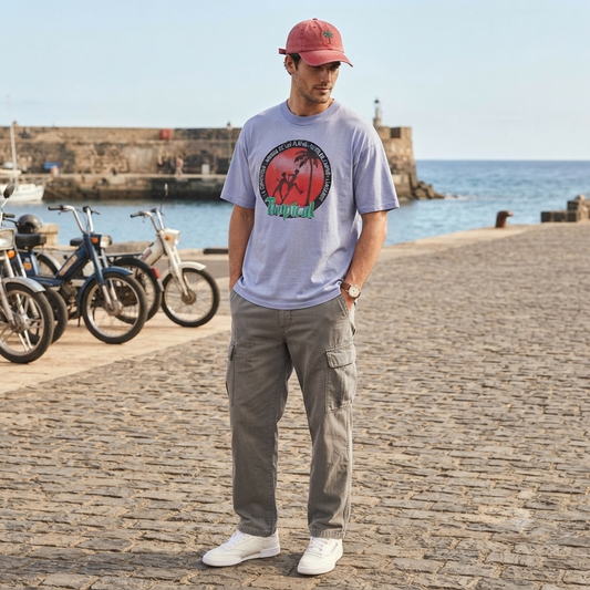 Challenger vintage kék férfi póló - XXL