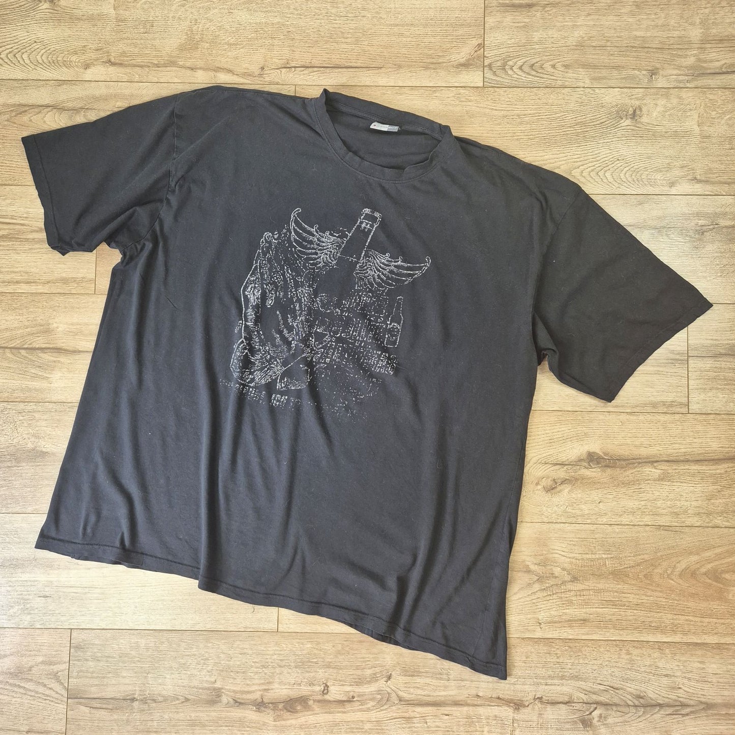 Promodoro fekete férfi mintás póló - 6XL