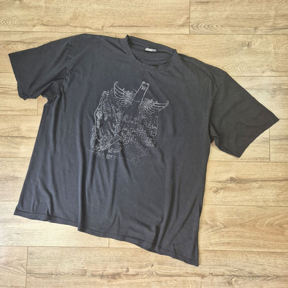 Promodoro fekete férfi mintás póló - 6XL