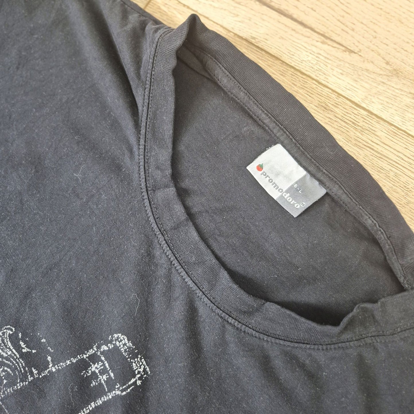 Promodoro fekete férfi mintás póló - 6XL