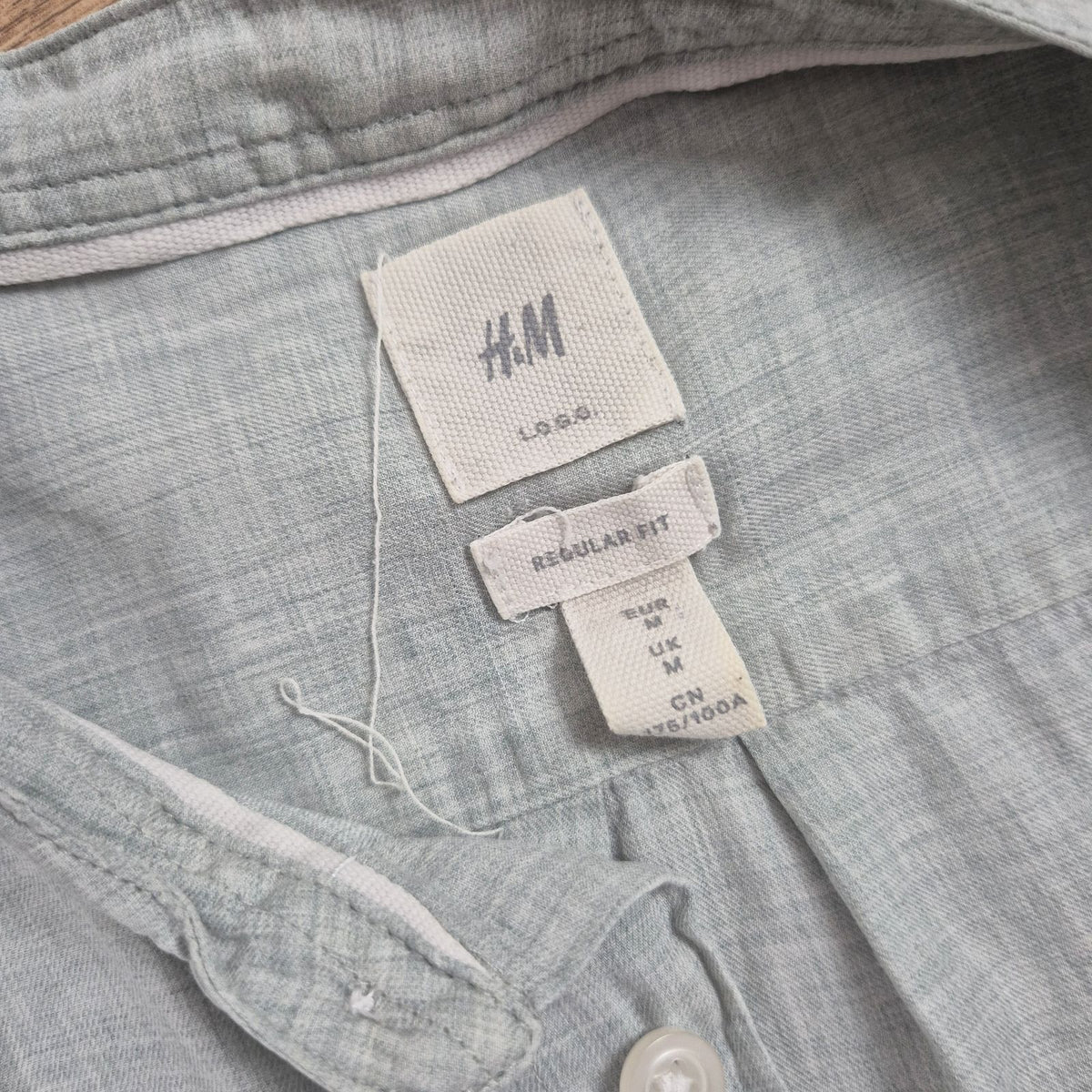H&M Lenvászon hatású szürke férfi állógalléros ing - M