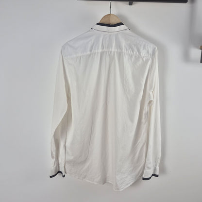 H&M Slim Fit mintás gallérú férfi fehér ing - M