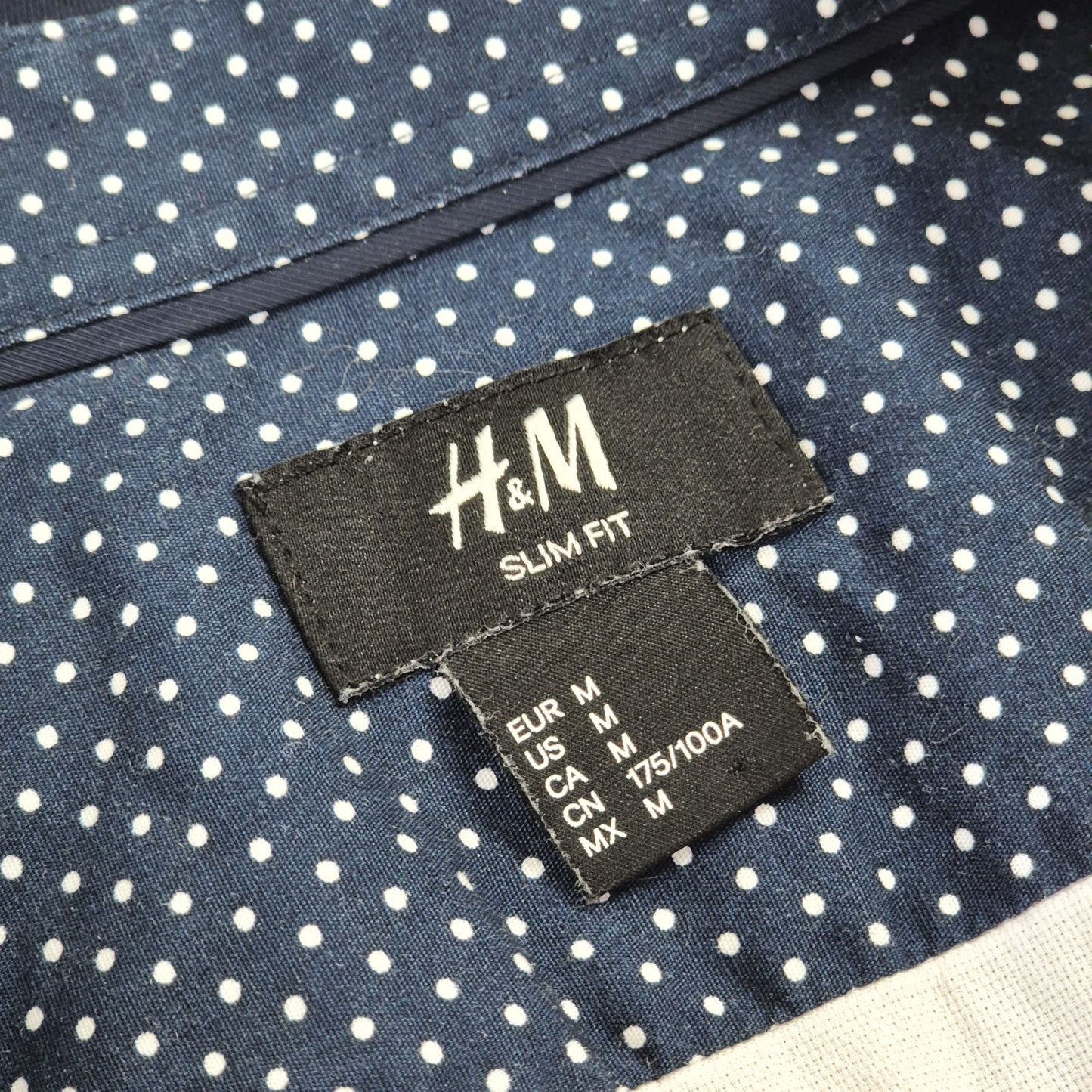 H&M Slim Fit mintás gallérú férfi fehér ing - M