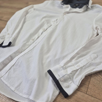 H&M Slim Fit mintás gallérú férfi fehér ing - M