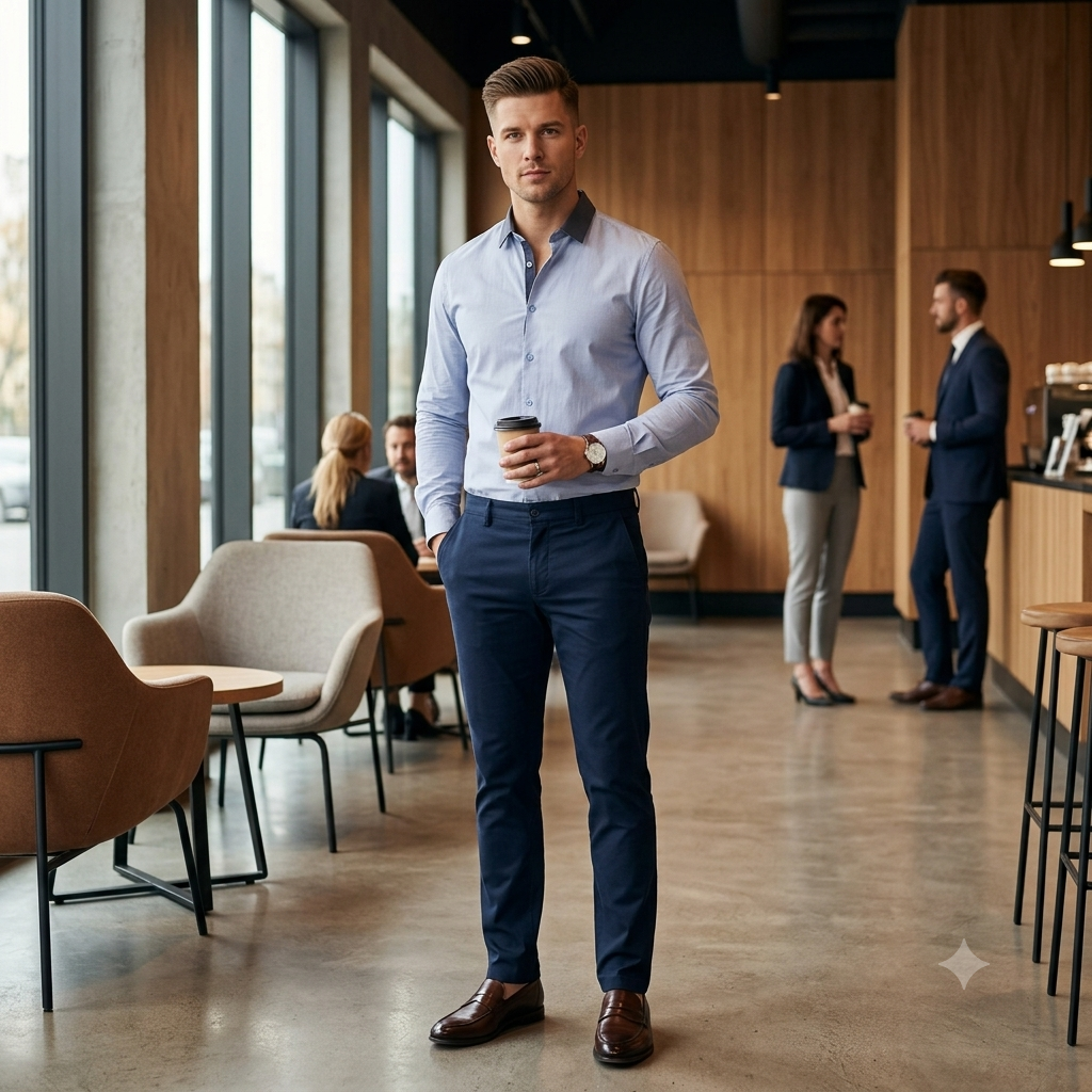 Reserved Slim Fit kontrasztos gallérú férfi ing - 39