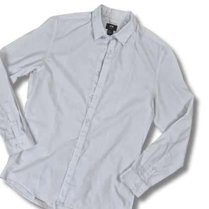 H&M fehér-fekete mintás férfi slim fit ing - M