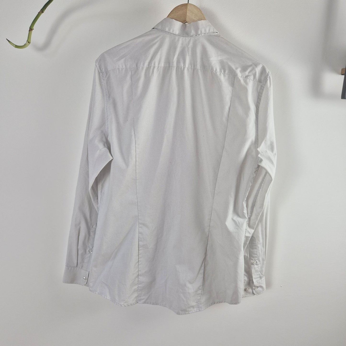 H&M fehér-fekete mintás férfi slim fit ing - M