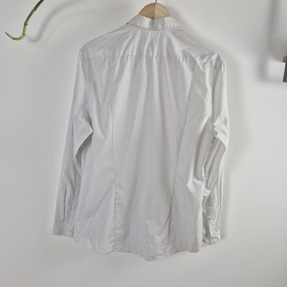 H&M fehér-fekete mintás férfi slim fit ing - M