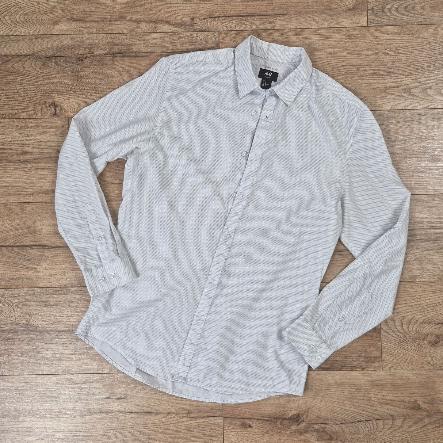 H&M fehér-fekete mintás férfi slim fit ing - M
