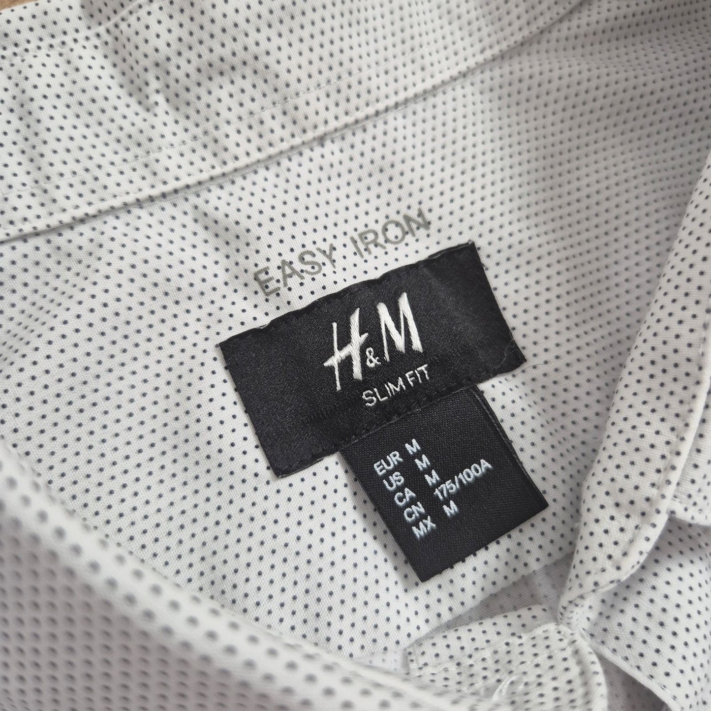 H&M fehér-fekete mintás férfi slim fit ing - M