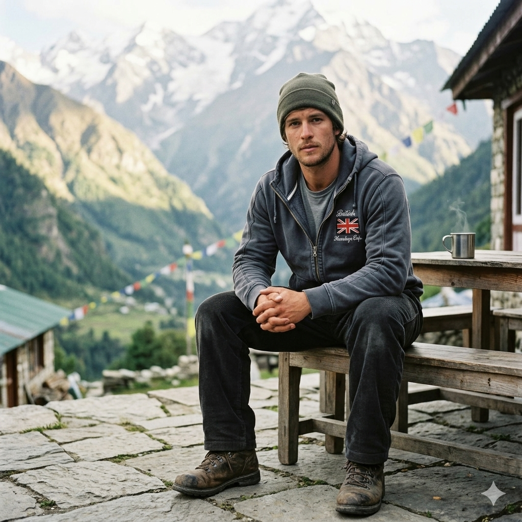Paul Rosen "British Himalaya Exp" szürke cipzáros pulóver - L