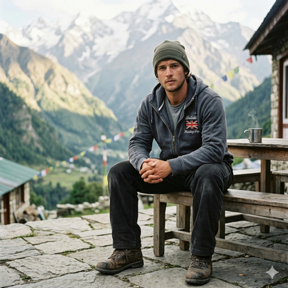 Paul Rosen "British Himalaya Exp" szürke cipzáros pulóver - L