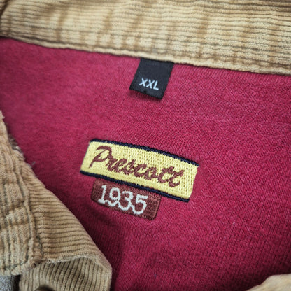 Prescott 1935 vintage rugby csíkos pulóver kordbársony gallérral - XXL