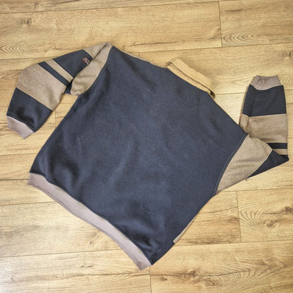 Prescott 1935 vintage rugby csíkos pulóver kordbársony gallérral - XXL