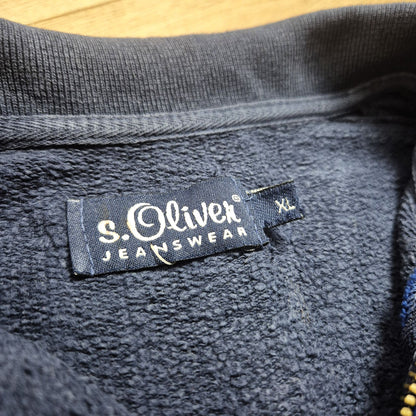 s.Oliver sötétkék férfi cipzáras pulóver - XL
