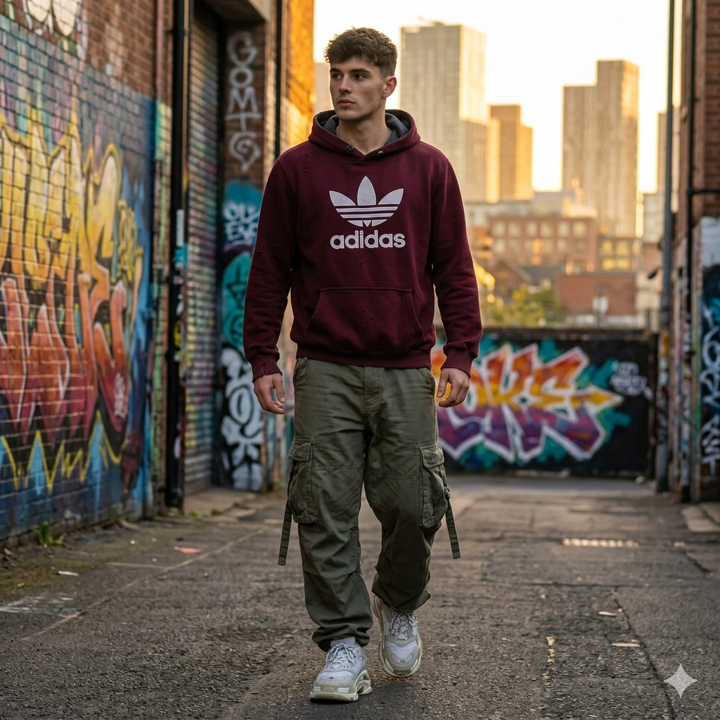 Adidas bordó férfi kapucnis pulóver - 3XL