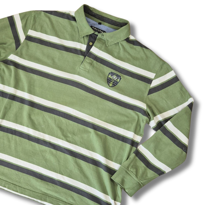 Tailor & Son zöld férfi hosszú ujjú galléros póló - 2XL