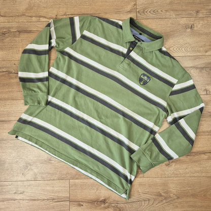Tailor & Son zöld férfi hosszú ujjú galléros póló - 2XL