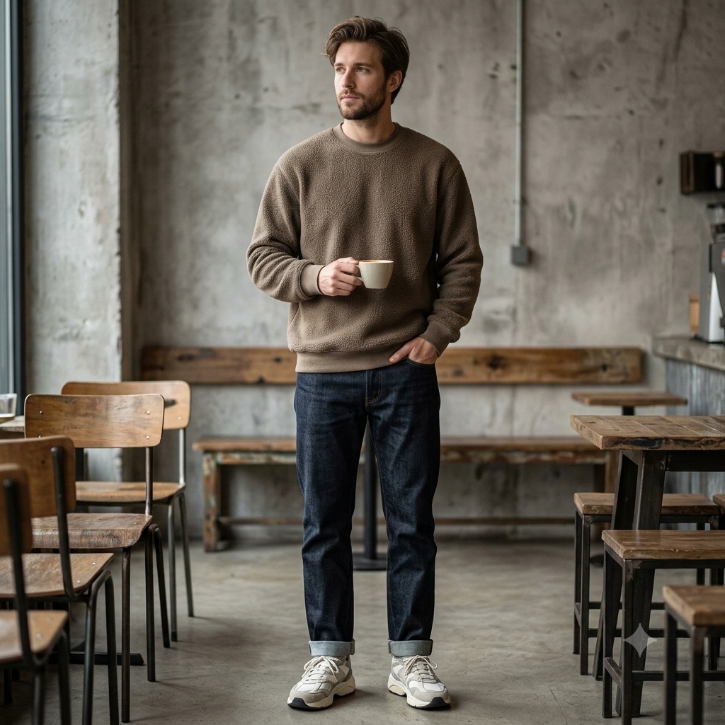 H&M Relaxed Fit teddy férfi pulóver - M