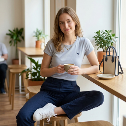 Abercrombie & Fitch világoskék női póló - XS