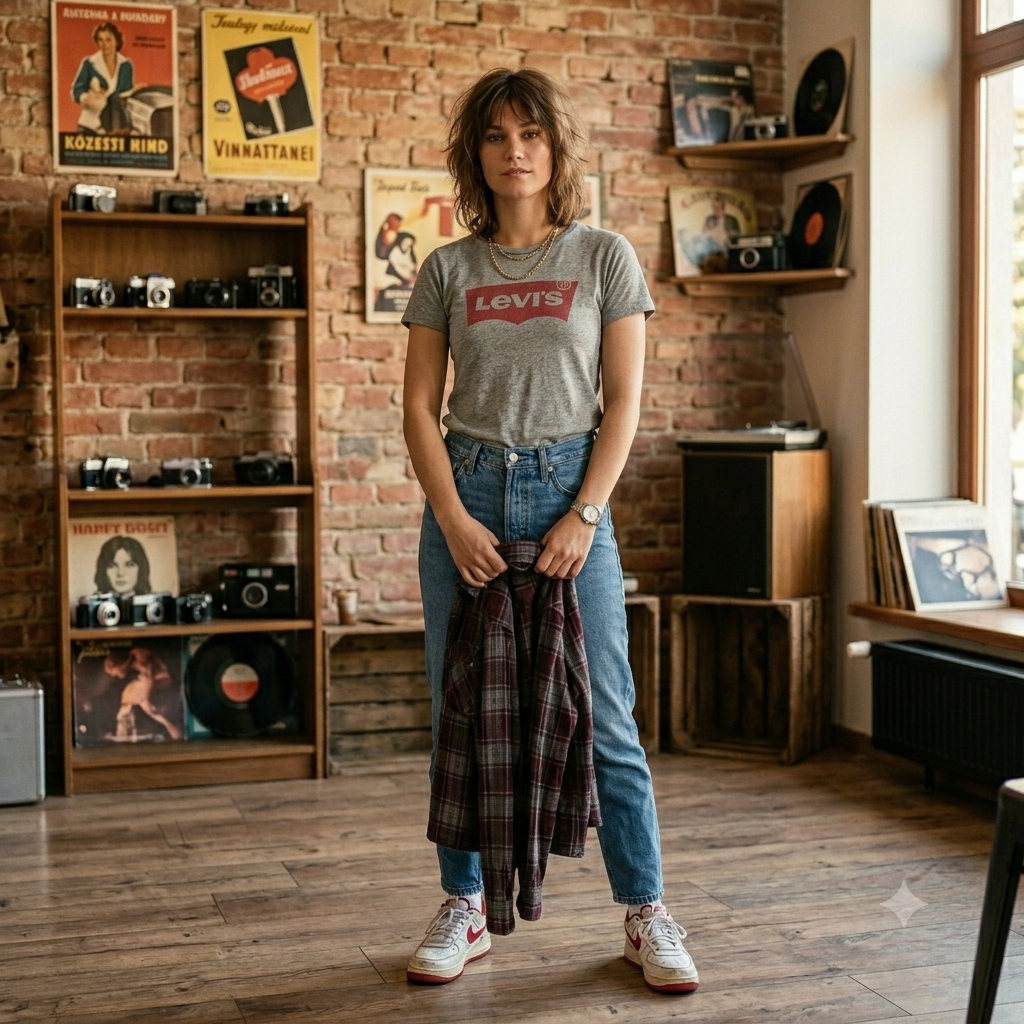 Levi's szürke női logós póló - S