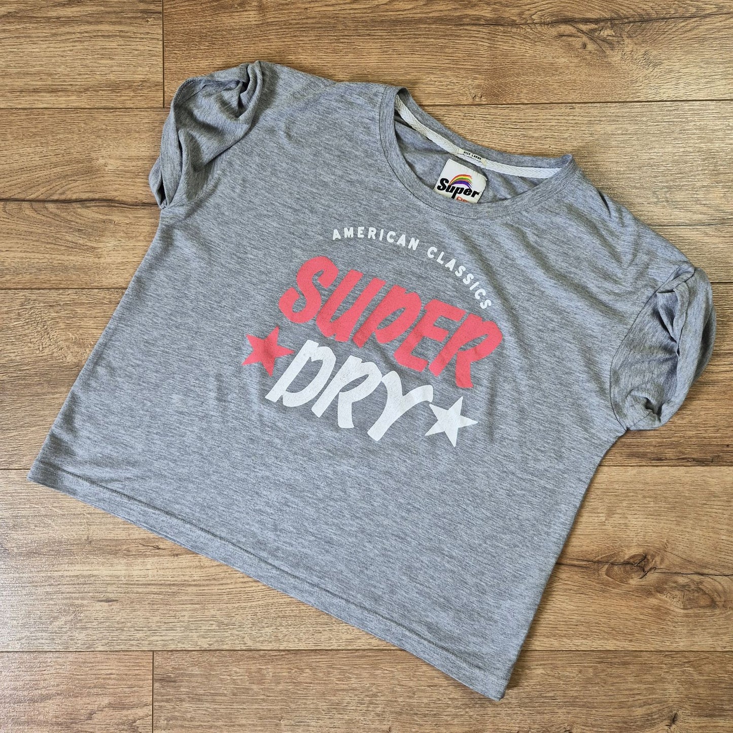 Superdry szürke melírozott női póló vintage nyomattal - L