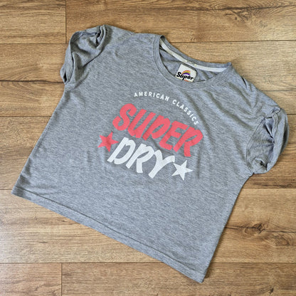 Superdry szürke melírozott női póló vintage nyomattal - L