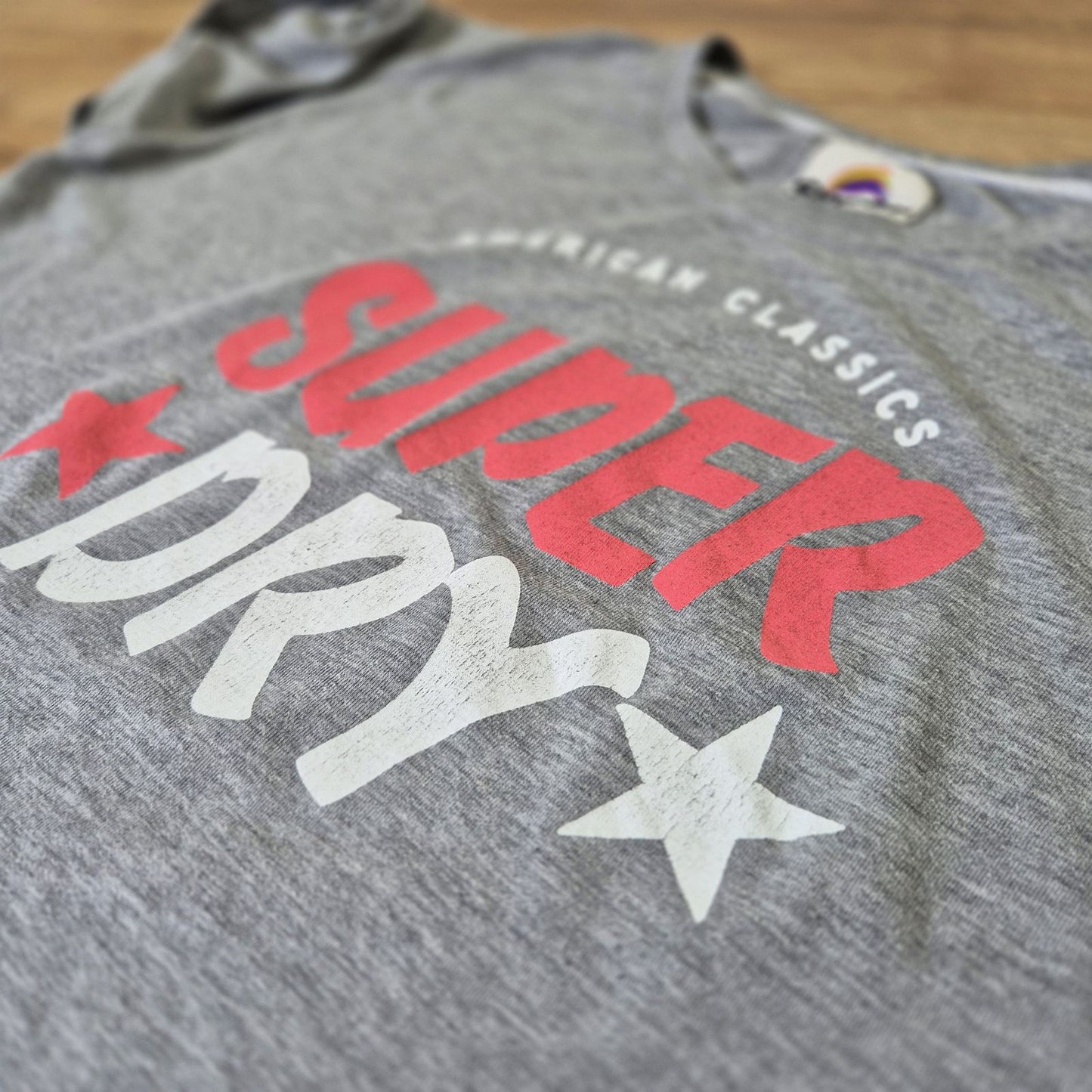 Superdry szürke melírozott női póló vintage nyomattal - L