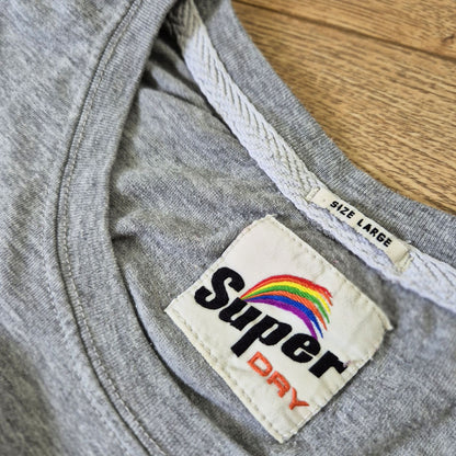 Superdry szürke melírozott női póló vintage nyomattal - L