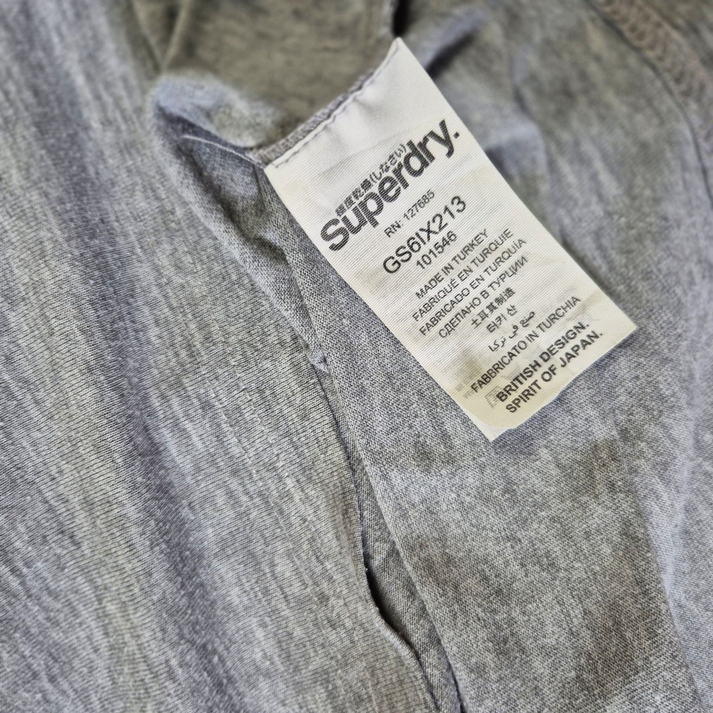 Superdry szürke melírozott női póló vintage nyomattal - L