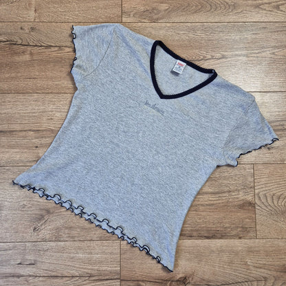 Levi's szürke-sötétkék női V-nyakú póló - M
