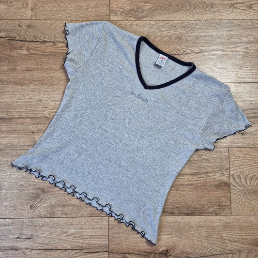 Levi's szürke-sötétkék női V-nyakú póló - M