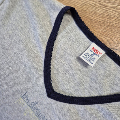 Levi's szürke-sötétkék női V-nyakú póló - M